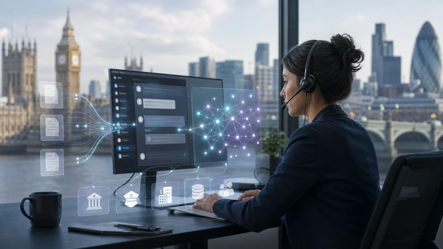 Composable hybrid AI live chat patterns for integrating with legacy UK case and CRM systems