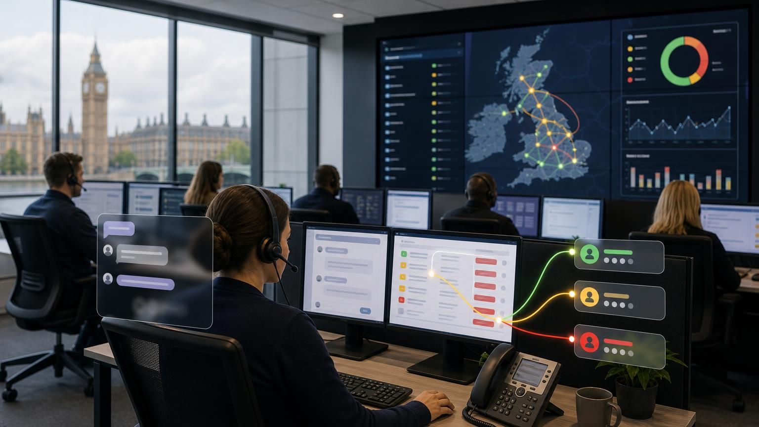 Predictive case routing using UK-hosted hybrid AI live chat to cut triage time and improve auditability for councils, police and regulated teams
